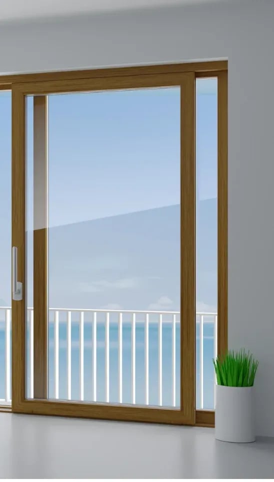 Cozy terrace with a modern sliding door system