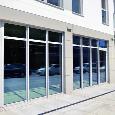 Panoramic windows of new commercial premises property