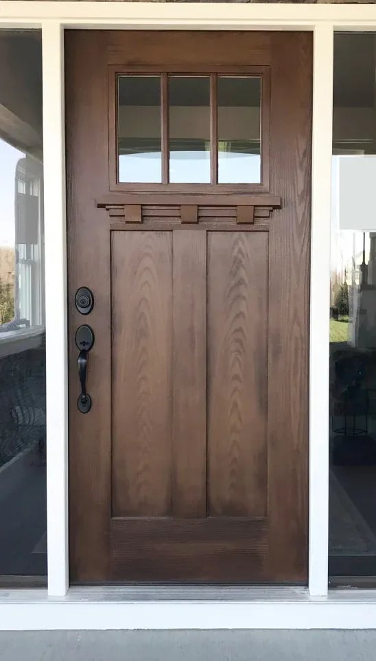 Modern new red front entry door